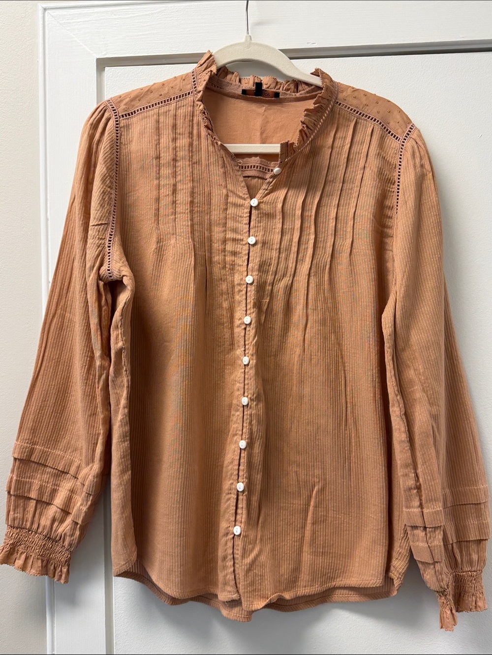 Quince Rust Pintuck Button-Front Shirt
